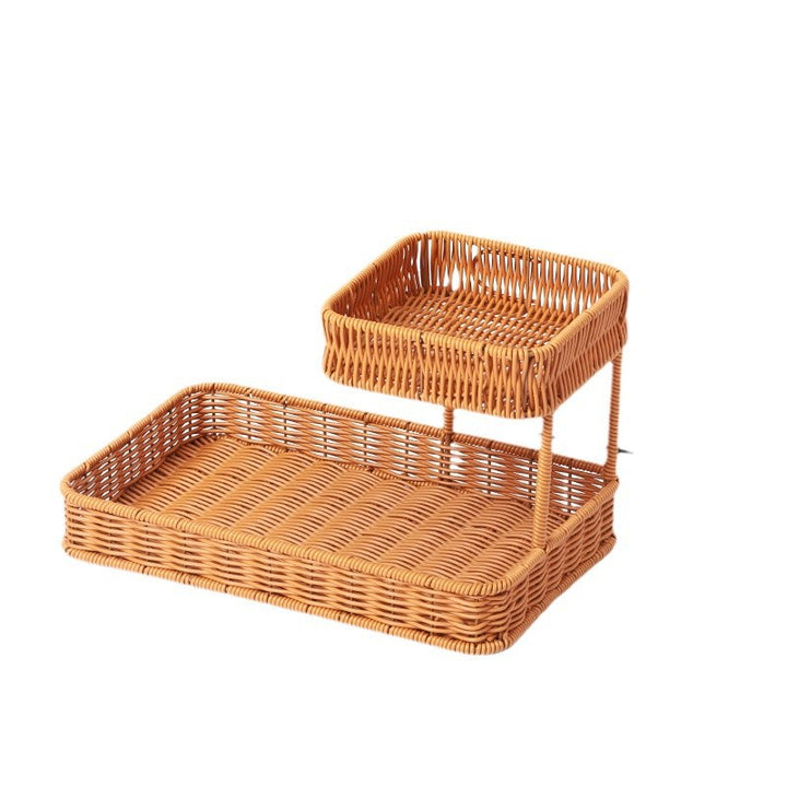 Multi-Tiered Wicker Organization Tray Bowlift