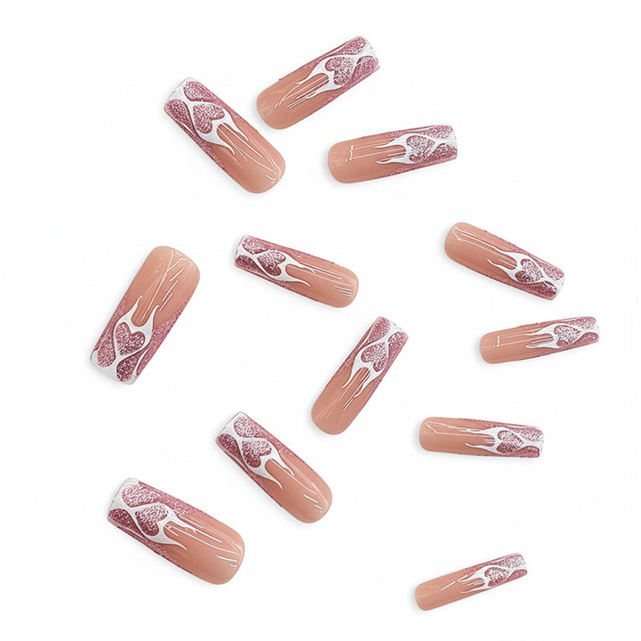 Heart Flames Press-On Nail Art Bowlift