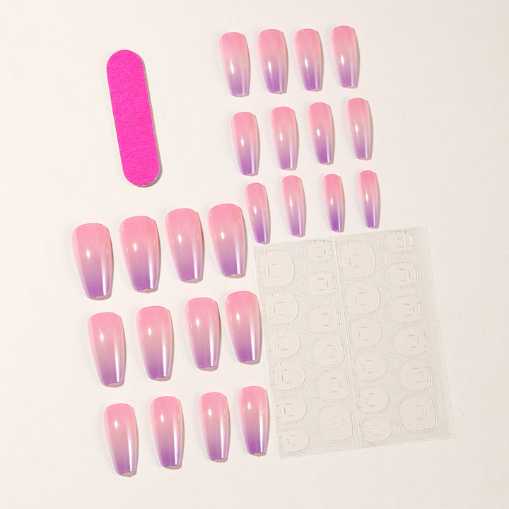 Glossy Ombre Gel Nail Art Extensions Bowlift