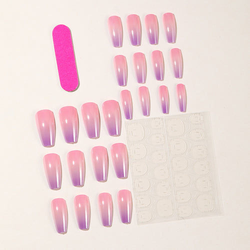 Glossy Ombre Gel Nail Art Extensions Bowlift