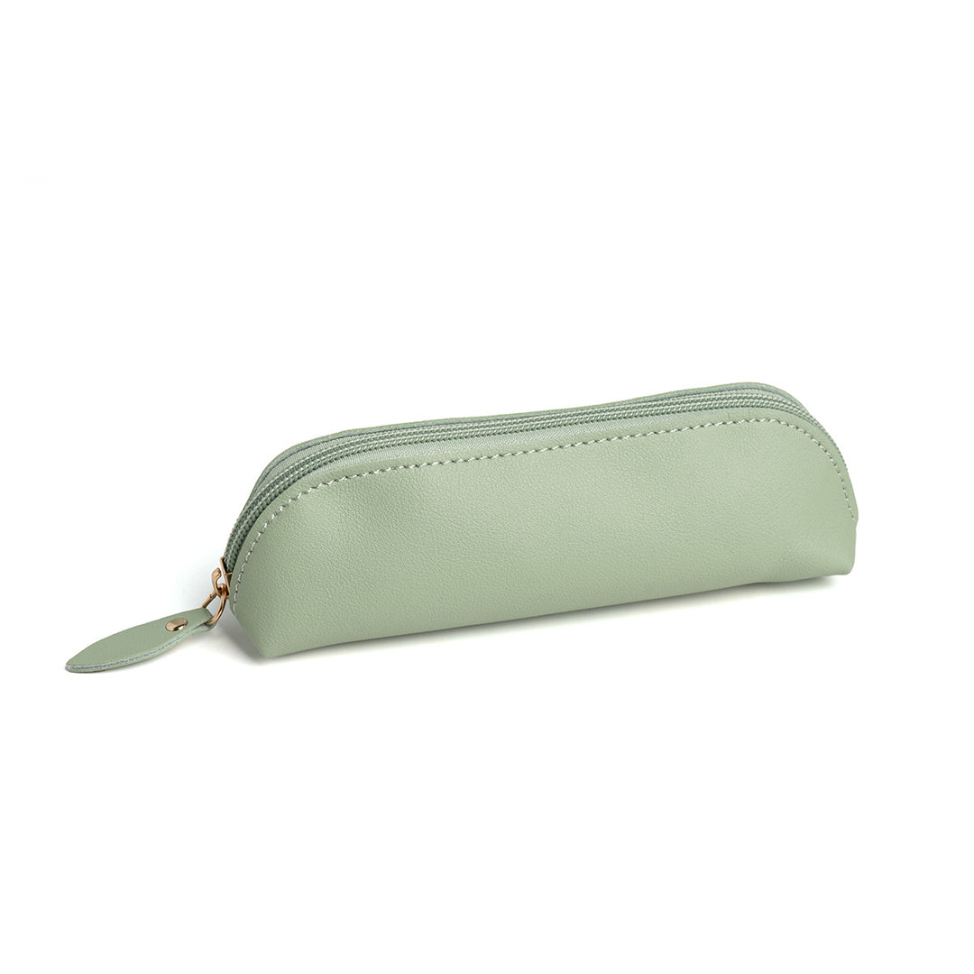 Premium Leather Zippered Pencil Case Bowlift