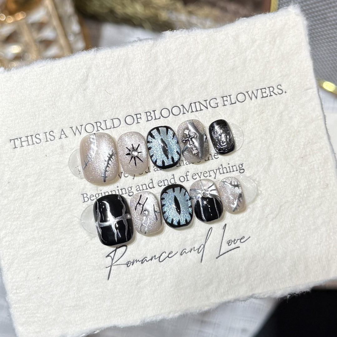 Artistic Themed Press-On Nail Art Bowlift