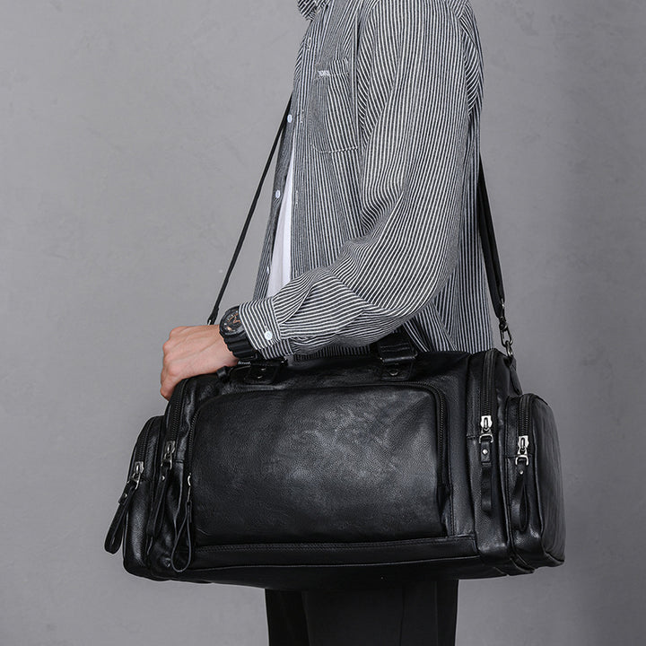 Versatile Leather Travel Duffel Bag Bowlift