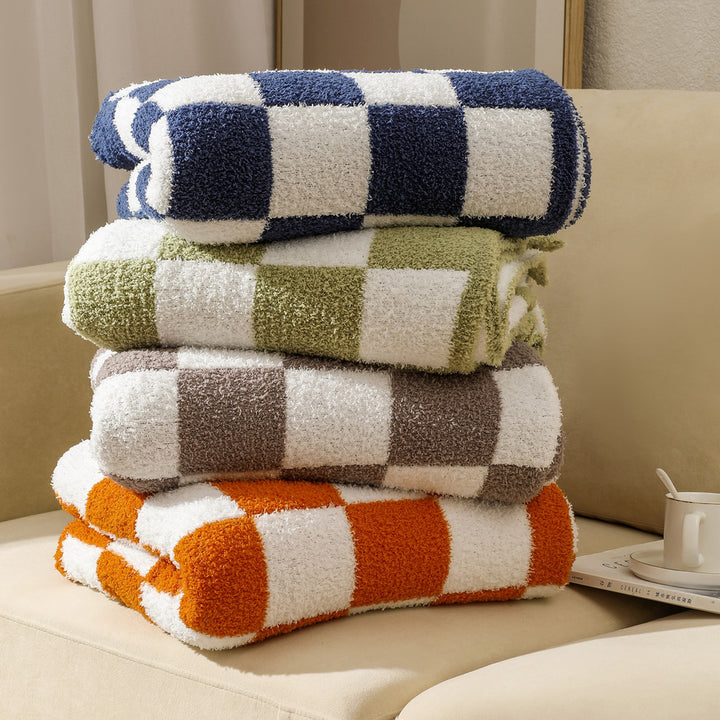 Cozy Checkerboard Fleece Blanket