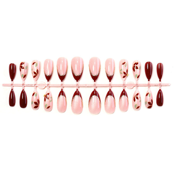Artificial nail set with elegant flower and color gradient Bowlift