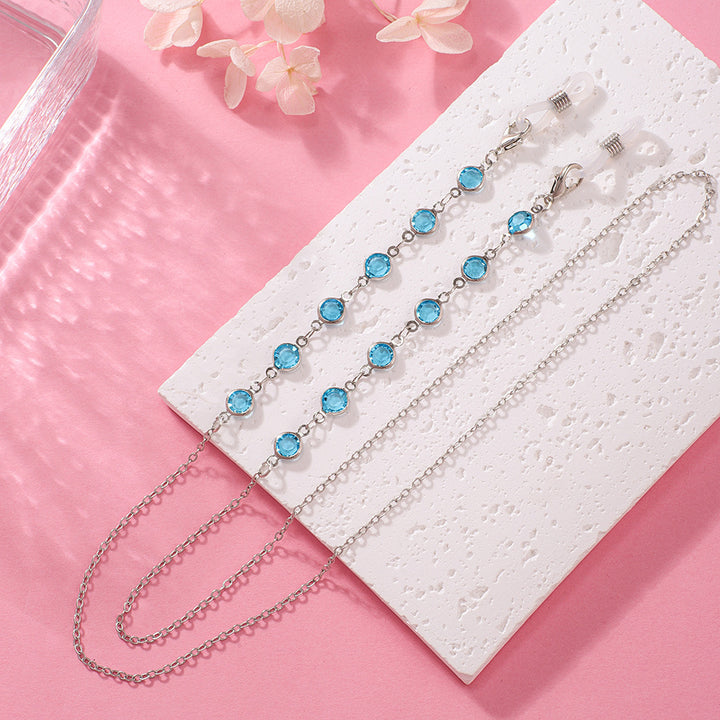Stylish Crystal Chain Eyewear Holder Bowlift