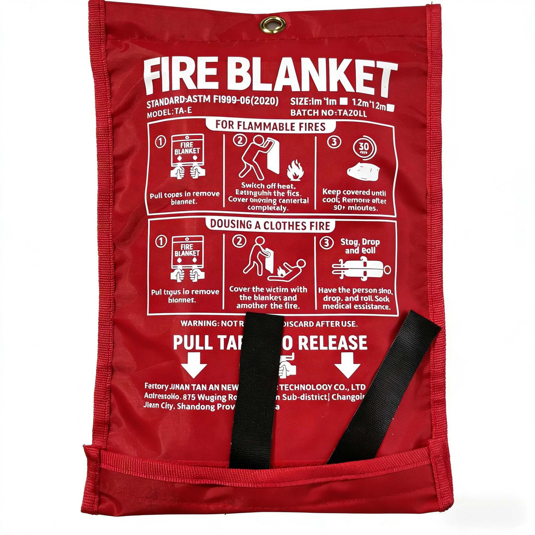 Fire safety blanket with quick release pouch heat resistant fiberglass fabric Bowlift