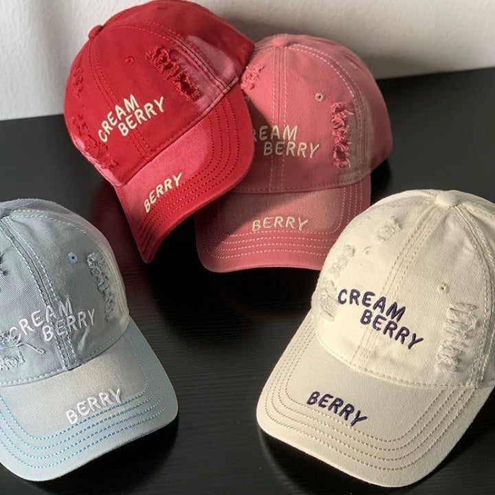 Women's Distressed Denim Baseball Hat Bowlift