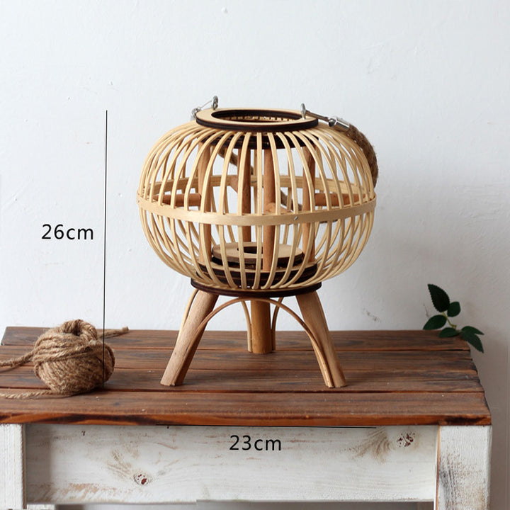 Stylish hanging lamp made of natural material Bowlift