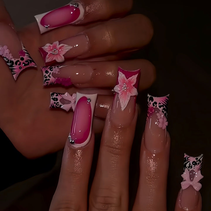 Floral Embellished Nail Extensions Bowlift