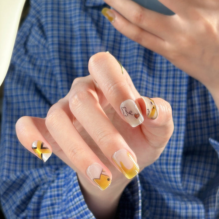 Artistic Floral Press-On Nail Set Bowlift 1787394981
