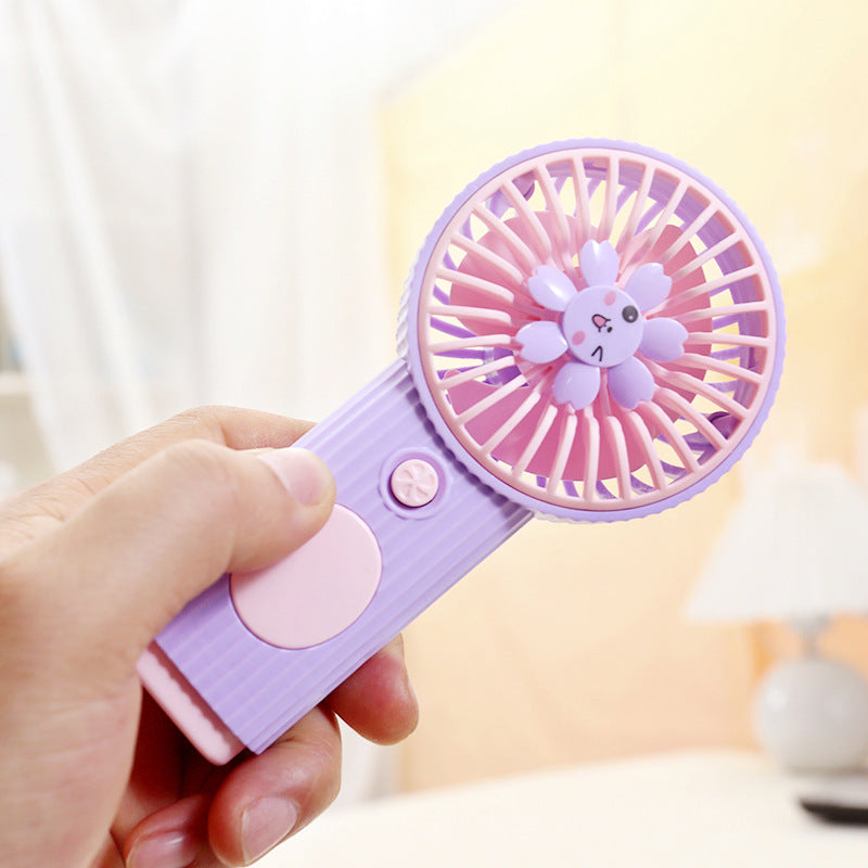 Women's Portable Hand Fan with Floral Design Bowlift