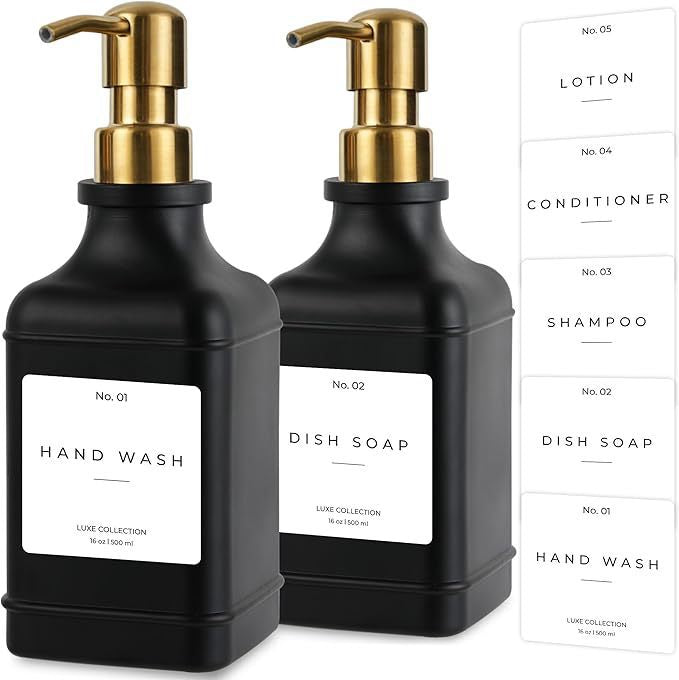 Refillable Luxury Pump Dispenser Set for Hand Wash and Dish Soap Bowlift