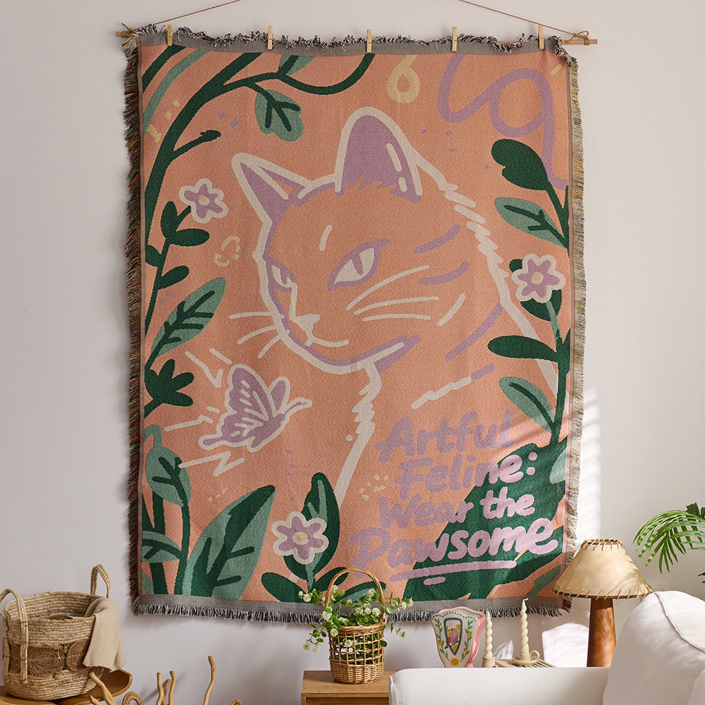 Artistic Space-Themed Throw Blanket