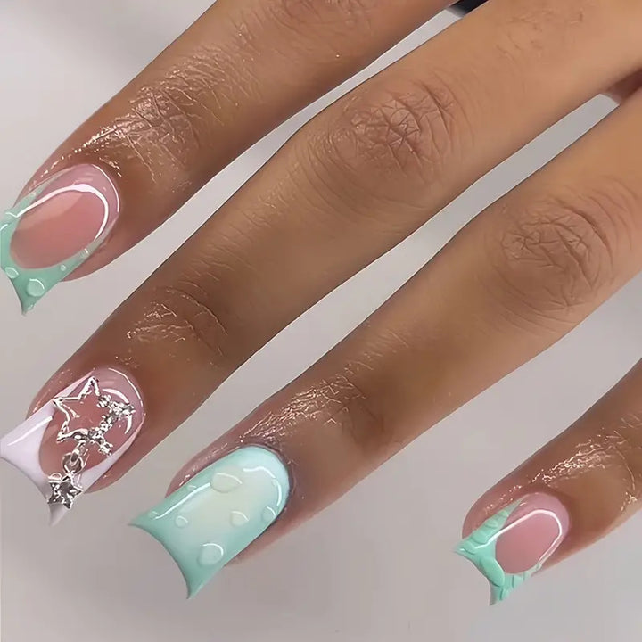 Artistic Press-On Nail Set with Unique Designs Bowlift