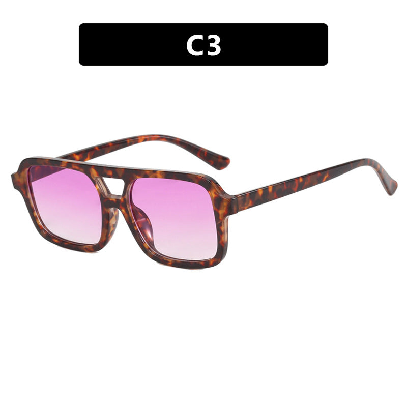 Women's modern square sunglasses with protective UV filter and transparent frame Bowlift