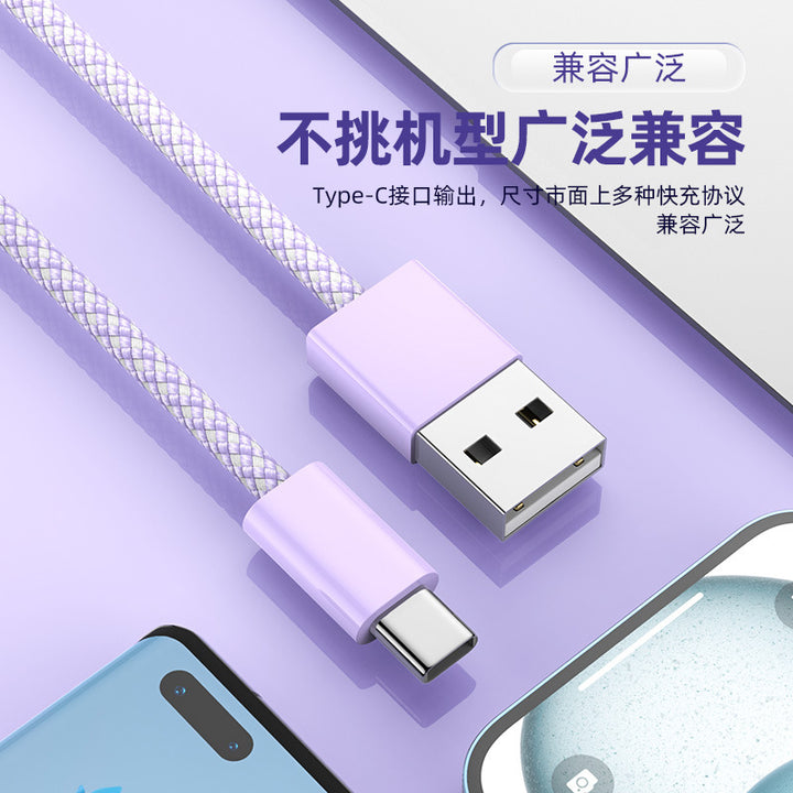 Braided USB-C to USB-A Fast-Charge Durable Nylon Cable Bowlift