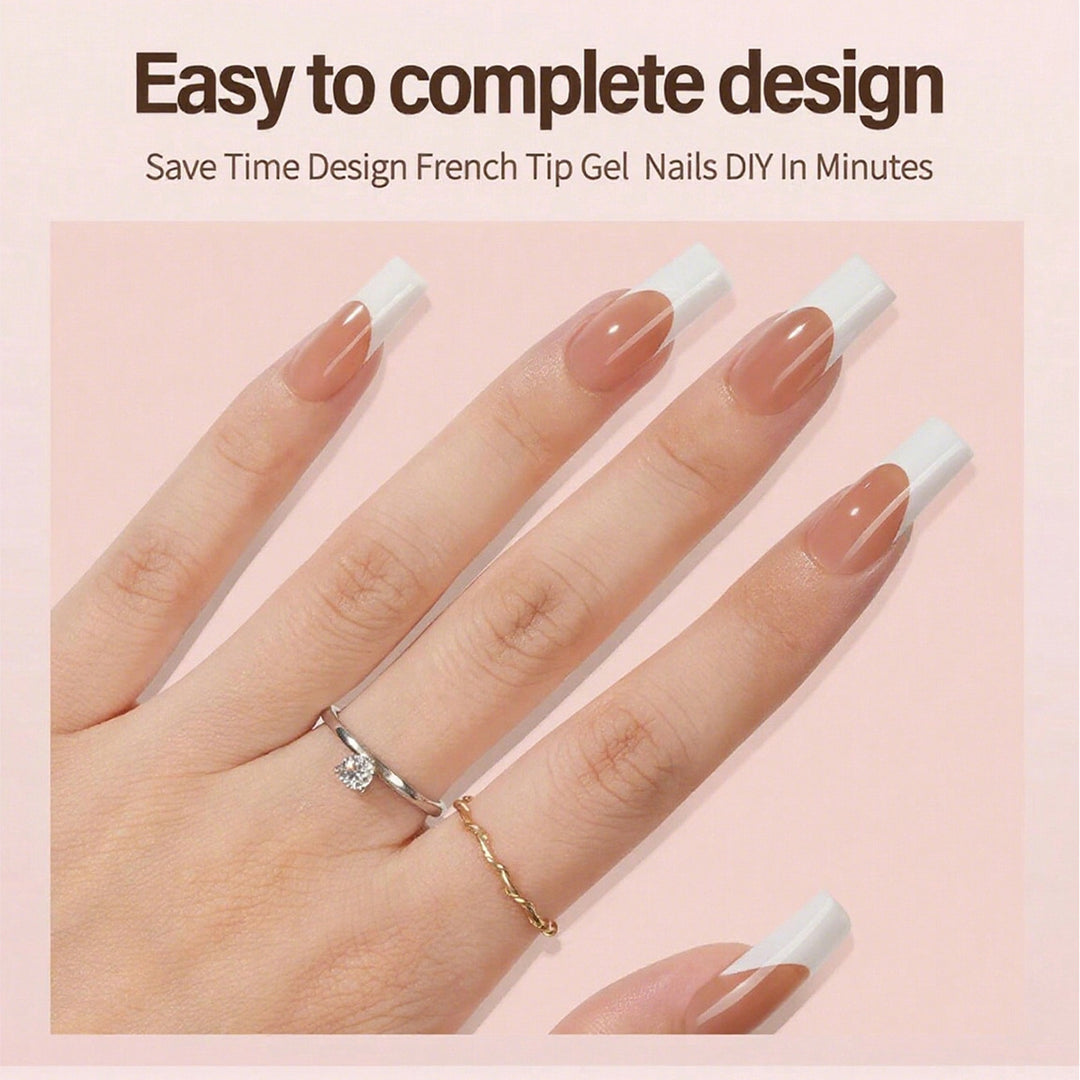 Modern French Tip Press-On Nails Bowlift