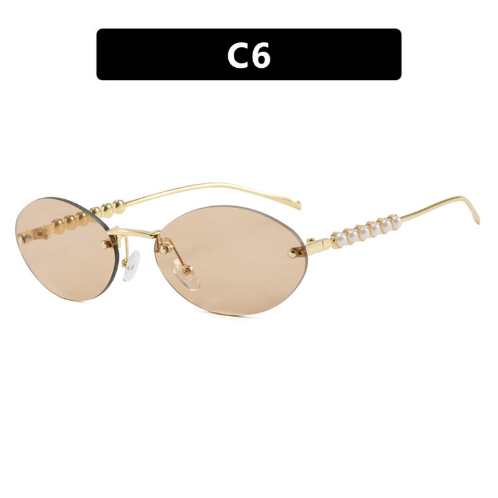 Women's stylish oval sunglasses with elegant embellishments Bowlift
