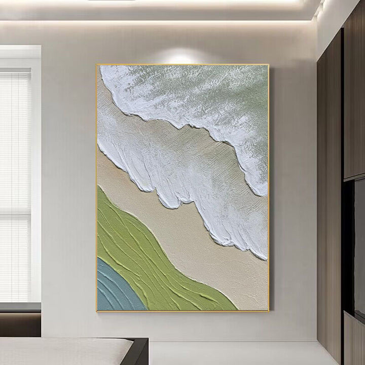 Textured Coastal Abstract Canvas Artwork