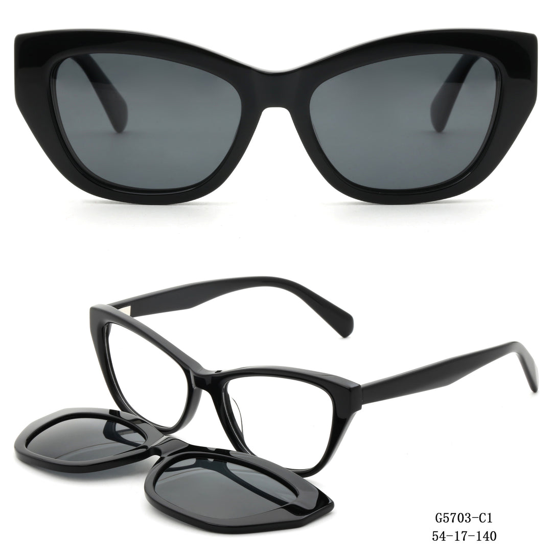 Women's Artfully Designed Cat-Eye Sunglasses with Removable Lenses Bowlift