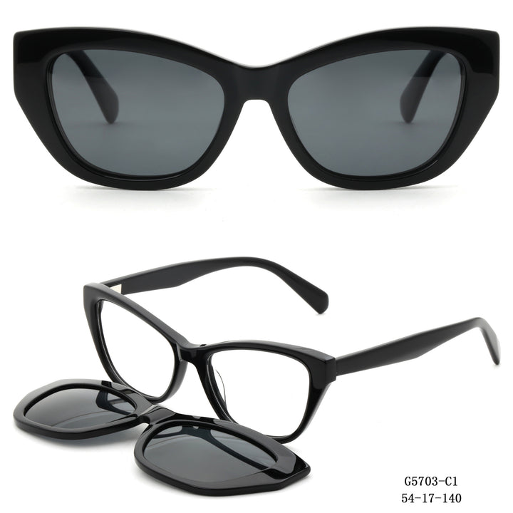 Women's Artfully Designed Cat-Eye Sunglasses with Removable Lenses Bowlift