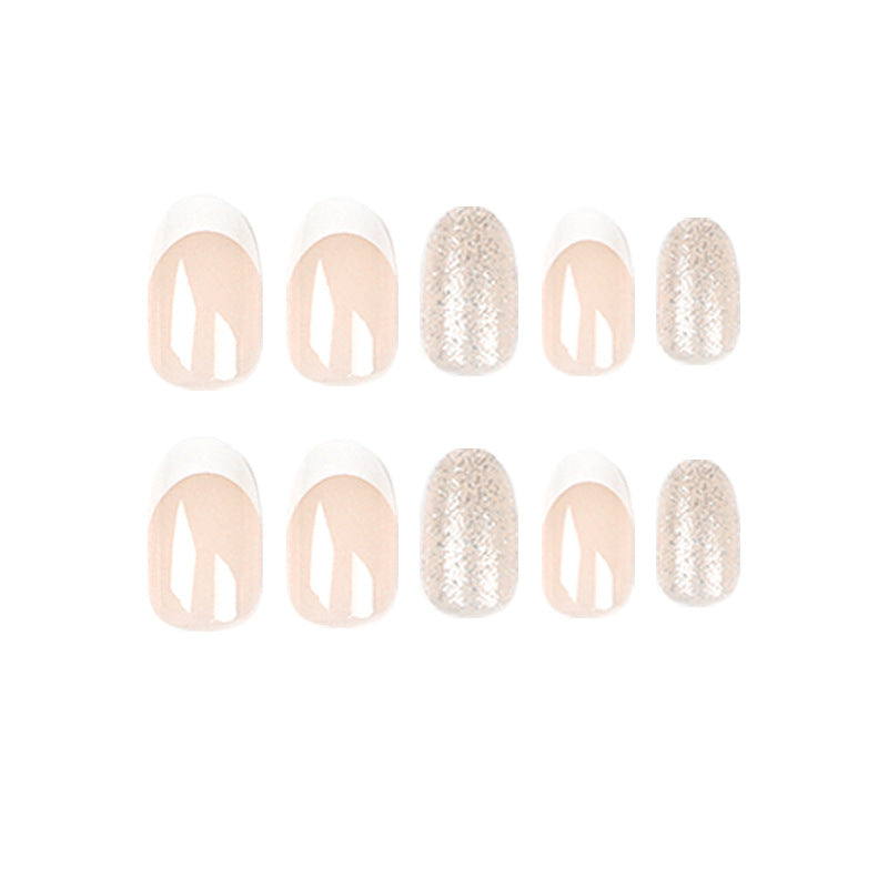 Artistic Nail Extensions with Elegant French Tip Bowlift