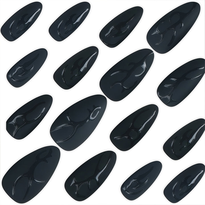 Artistic Stiletto Nail Design with Glossy Finish Bowlift