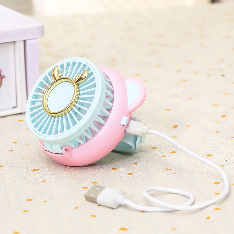 Women's portable mini fan with mirror function Bowlift