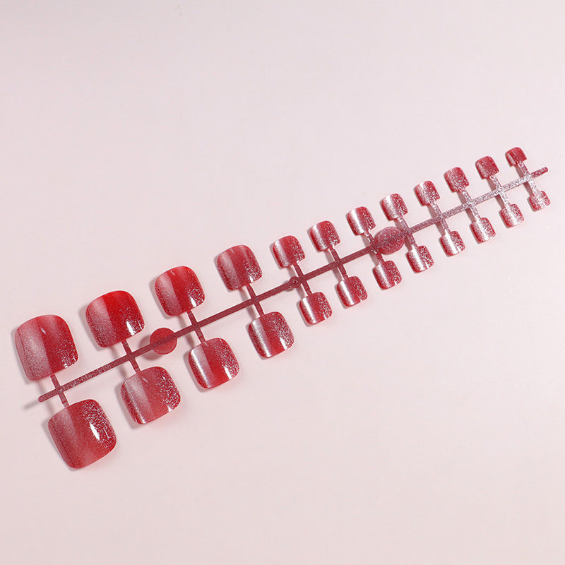 Glittering Pedicure Press-On Toenails Bowlift