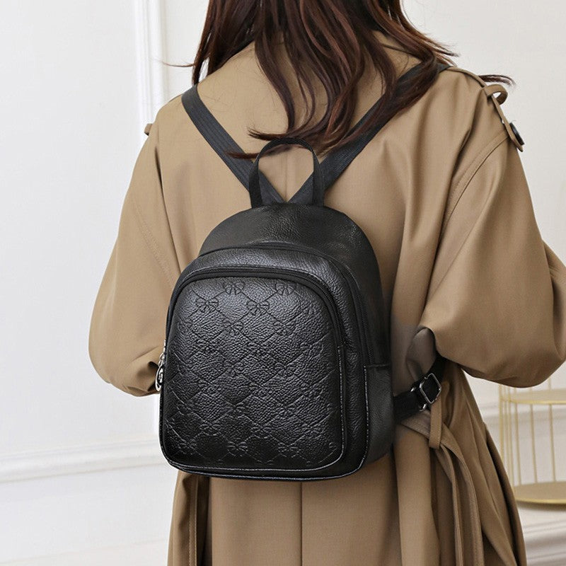 Compact Textured Backpack Bowlift