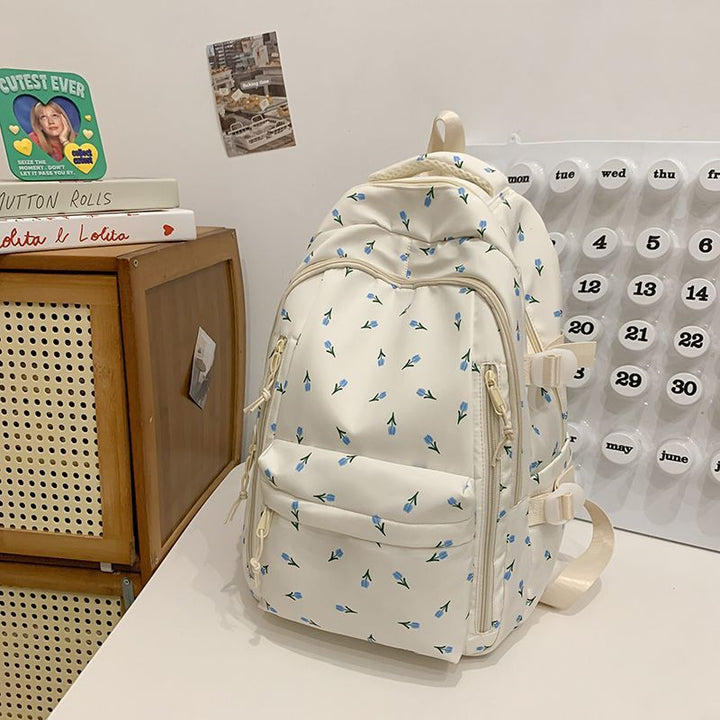 Flower-embellished Backpack Bowlift