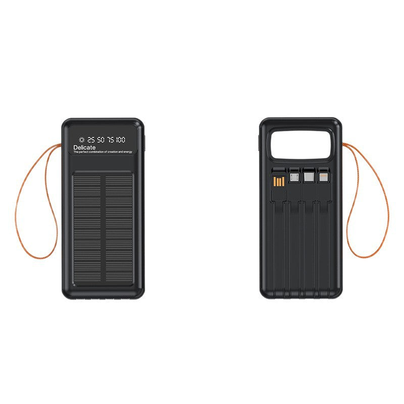 Solar Power Bank with Multifunctional USB Connections and Digital Charge Level Indicator Bowlift