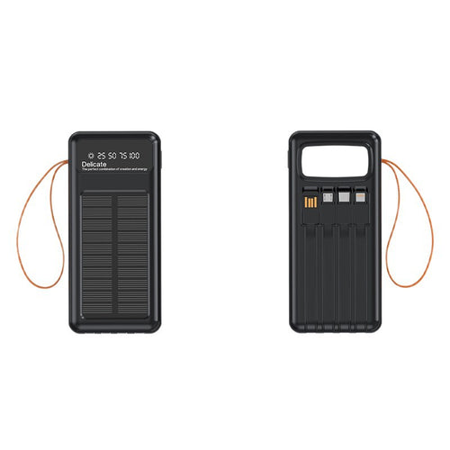 Solar Power Bank with Multifunctional USB Connections and Digital Charge Level Indicator Bowlift