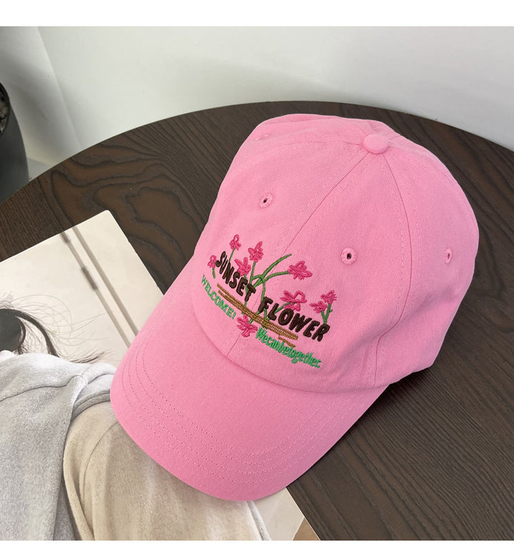 Embroidered Floral Baseball Cap