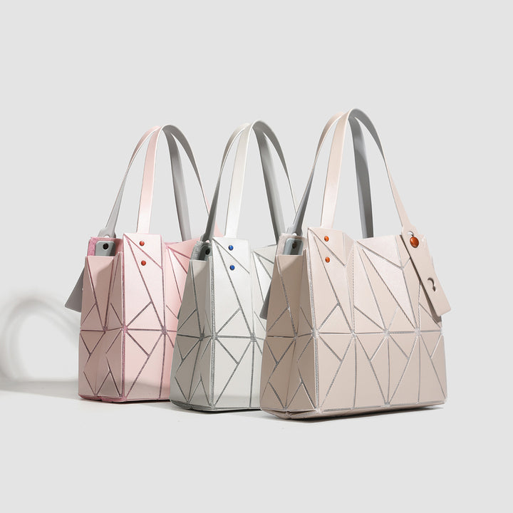 Geometric Patterned Handheld Tote Bag