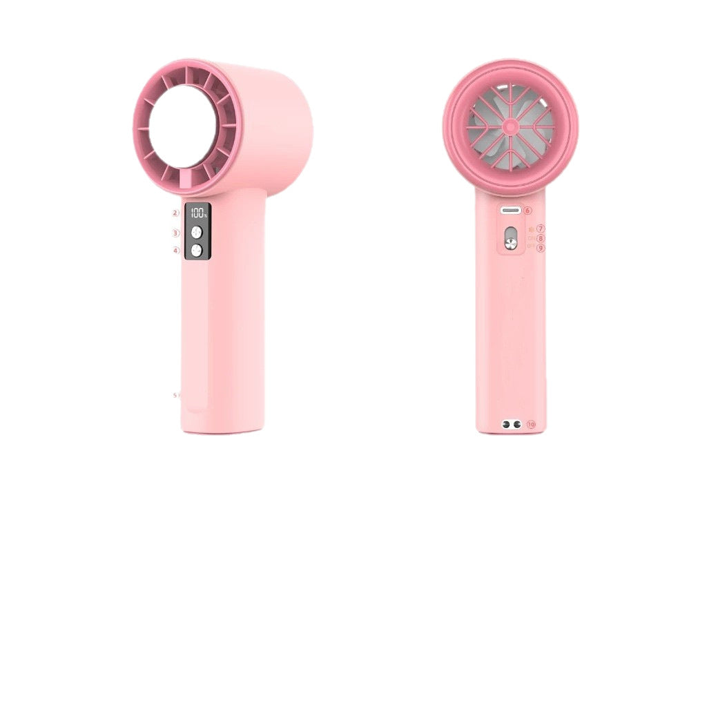 Women's Portable Turbo Hand Fan with Digital Control Bowlift