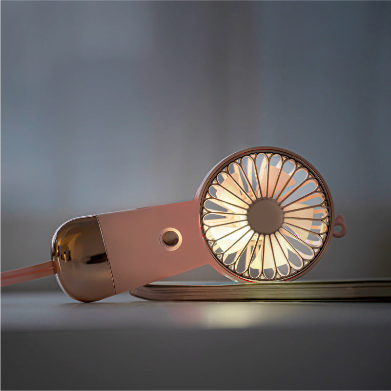 Ladies portable hand fan with USB charging function and ergonomic handle Bowlift