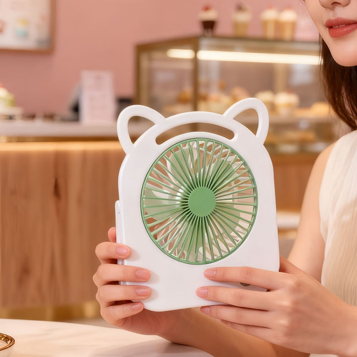 Ladies handheld fan with cute cat design Bowlift