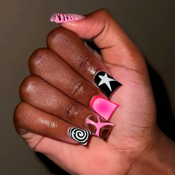 Artistic Abstract Nail Enhancements Bowlift