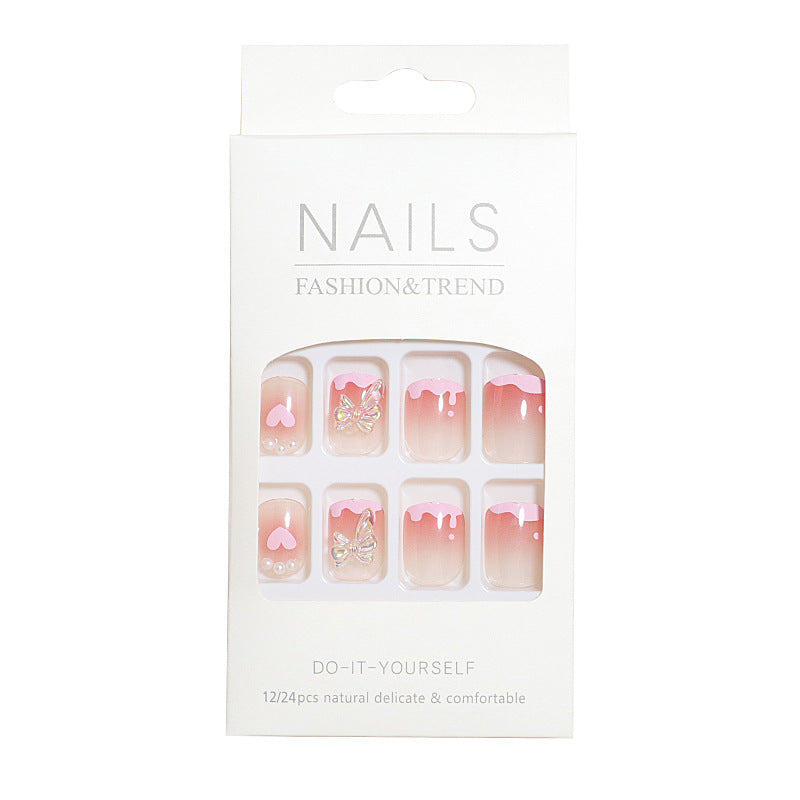 Romantic Heart Design Press-On Nail Set Bowlift