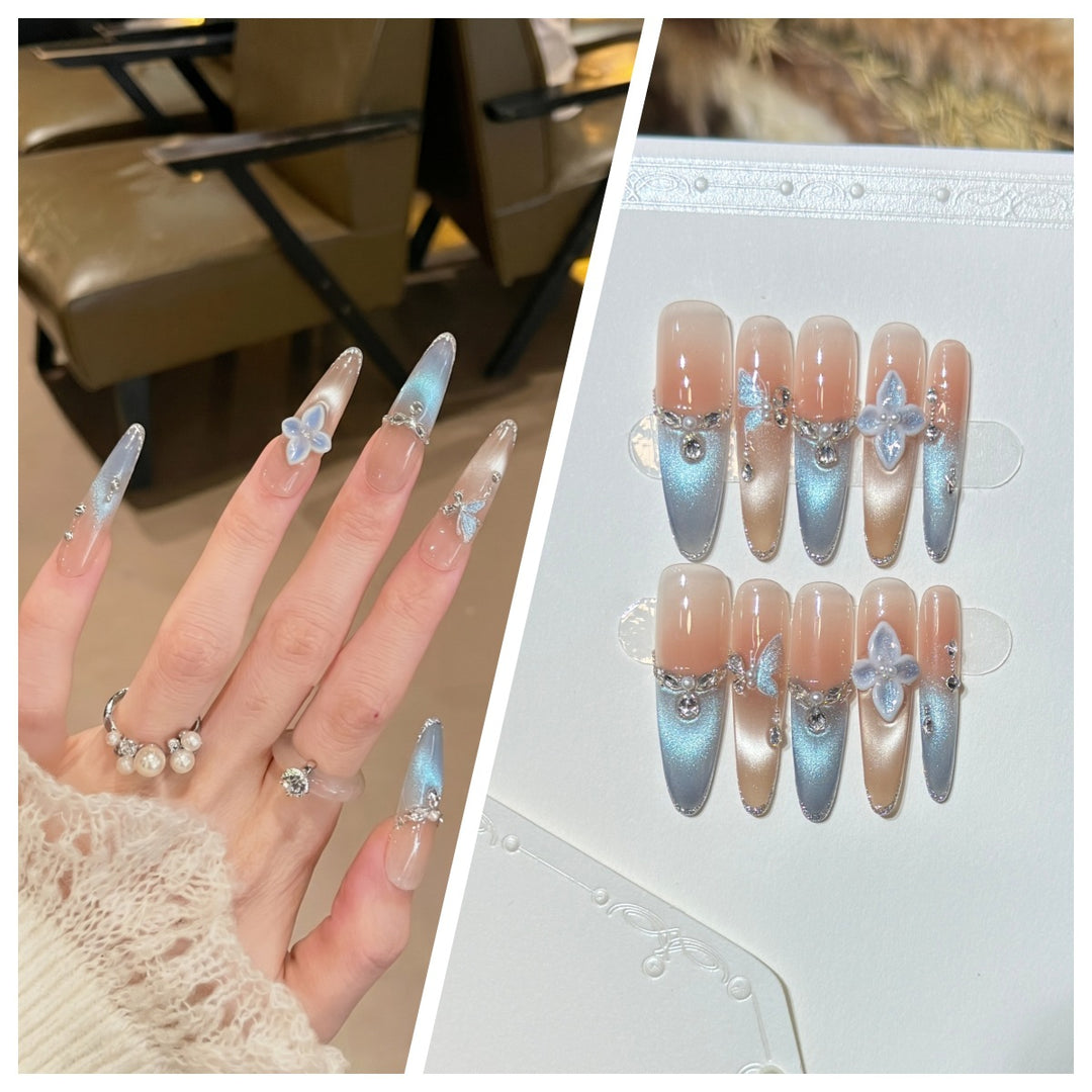Artistic Stiletto Press-On Nail Set with Charming Patterns Bowlift