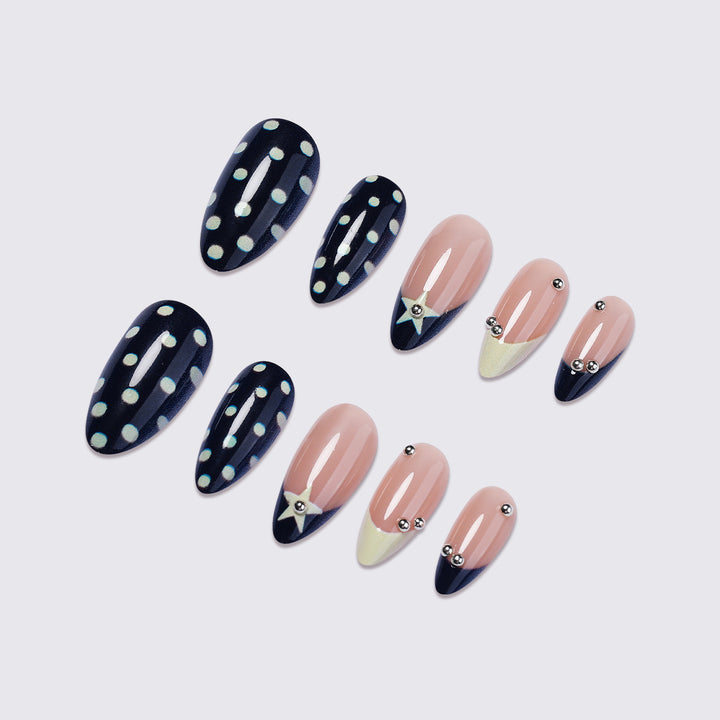 Creative Polka Dot Press-On Nails Set Bowlift