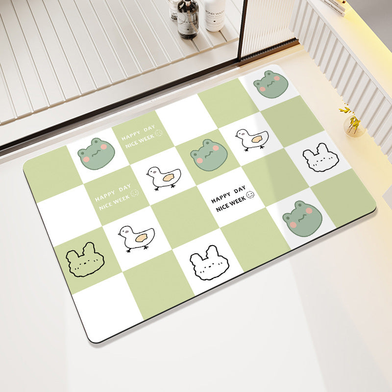 Cute Cartoon Pet-Themed Bath Mat Bowlift