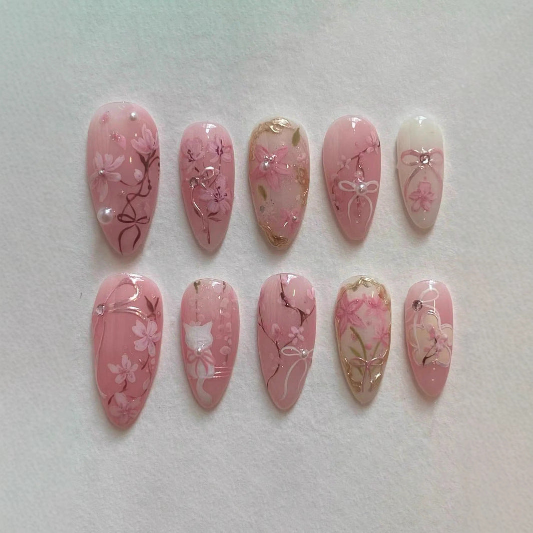 Artistic Press-On Nail Art Set Bowlift