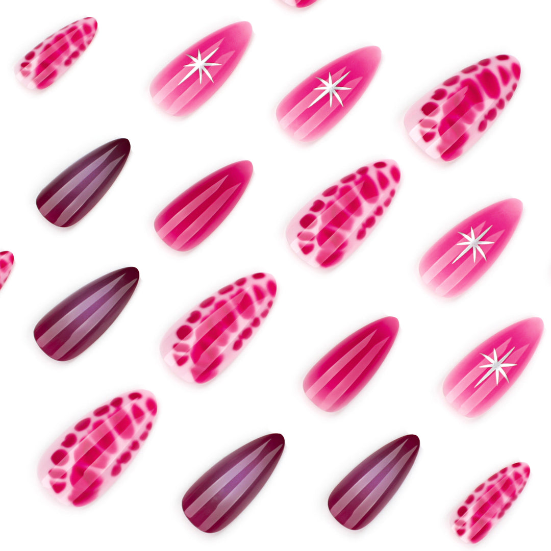 Artistic stiletto nails with elegant gradient and delicate accents Bowlift