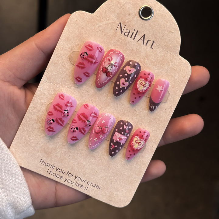 Romantic Themed Press-On Nail Set Bowlift