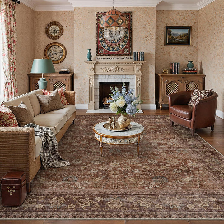 Luxurious Vintage Floral Pattern Area Rug