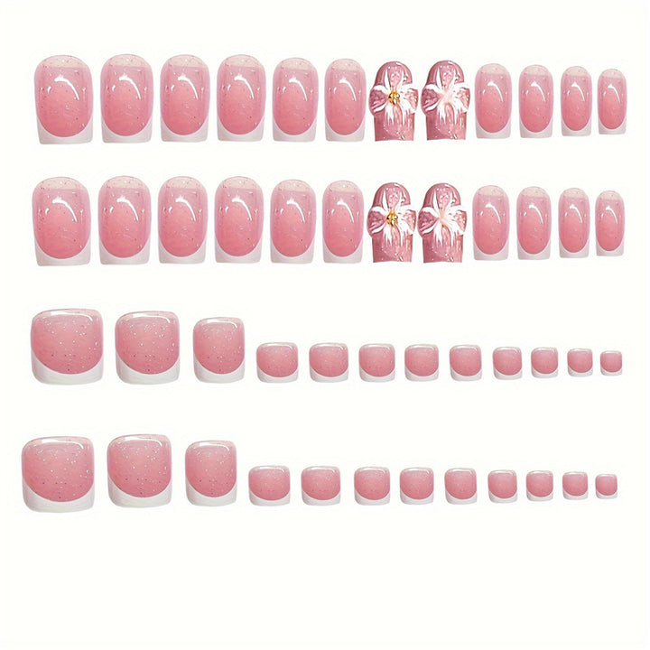 Elegant Press-On Nail Art Set Bowlift