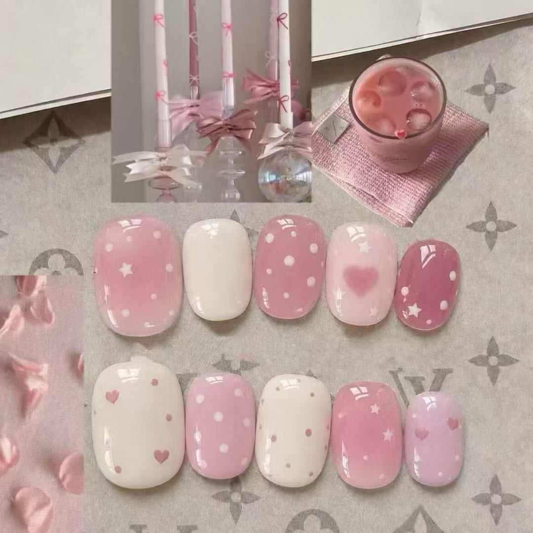 Romantic Heart-Themed Nail Art Set Bowlift
